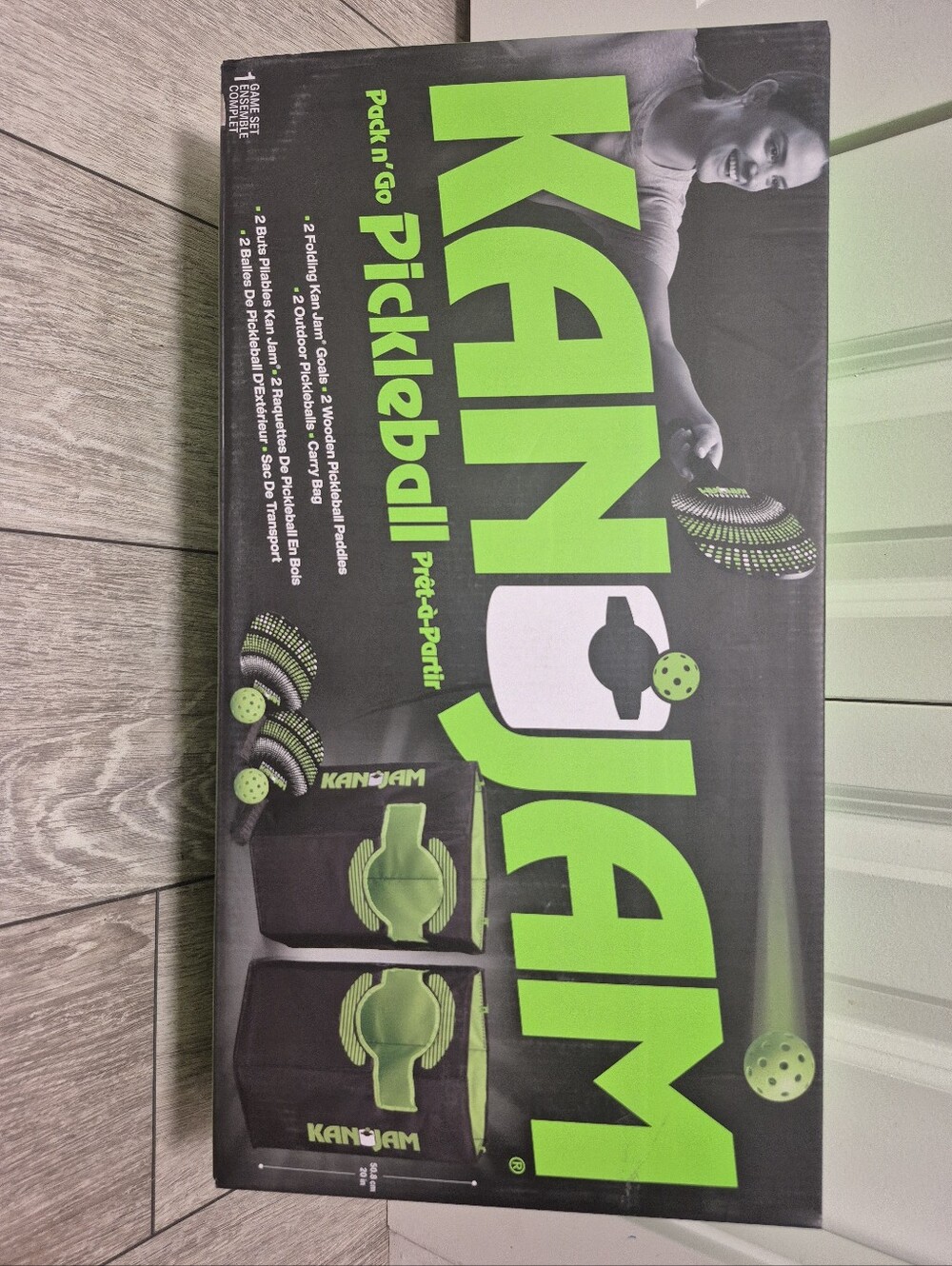 Kan Jam Pack 'N Go Pickleball Set, Portable Outdoor Game 2 Paddles